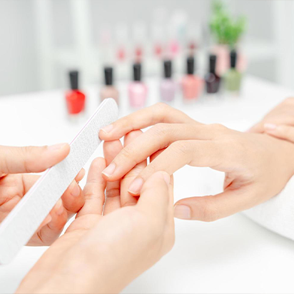 manicure in progress